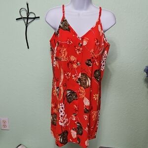 Flowered Orange Dress